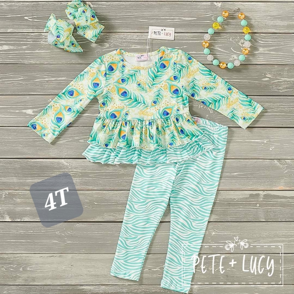 P+L Pretty Peacock Pant Set